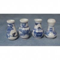 Blue Floral Vases, 4 pack D2236