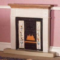 2844-White Victorian Fireplace