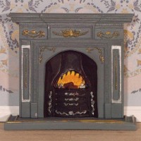 2987 Large Grey/Gold Fireplace