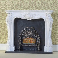 8090 White Rococo Fireplace