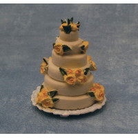9118 Yellow Rose Wedding Cake